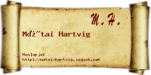 Mátai Hartvig névjegykártya